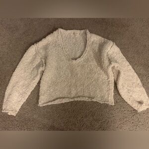Free People Chunky Cream Cable Knit Sweater